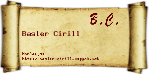 Basler Cirill névjegykártya